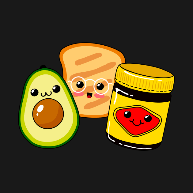 Vegemite and Friends - Vegemates - Cute Vegetarian Spread - Avocado - Toast - Australia by NOSSIKKO