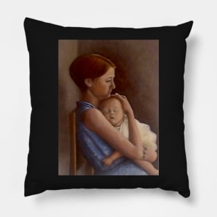 A mothers love - Oil painting by Avril Thomas - Adelaide / South Australia Artist Pillow