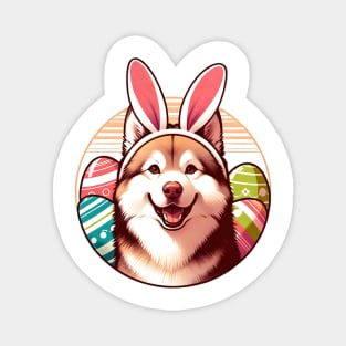 Norrbottenspets's Easter Joy with Bunny Ears Celebration Magnet