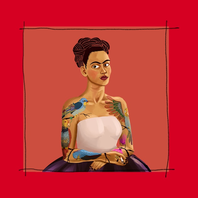 Frida and her Parrots by Tanja Kosta