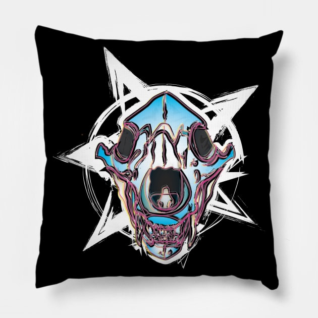 Bear skull Pillow by riomarcos