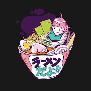 Ramen Gamer Girl Anime Gift Idea Birthday Manga Girl T-Shirt