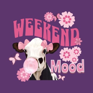 Pink Bubblegum Cow - Weekend Mood T-Shirt