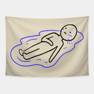 Stick Figure Crying Lake Of Tears Tapestry