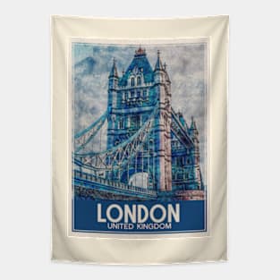 Travel Art London United Kingdom Tapestry