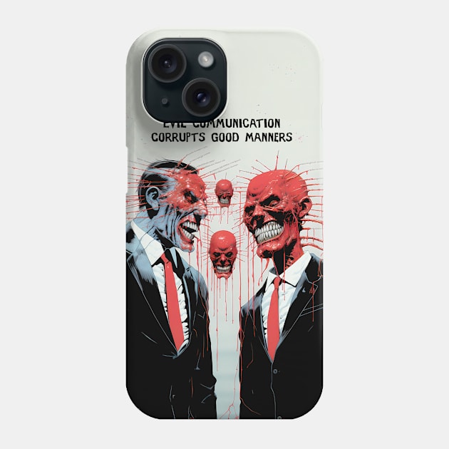 Corrupt Politics: Evil Communication Corrupts Good Manners on a Dark Background Phone Case by Puff Sumo