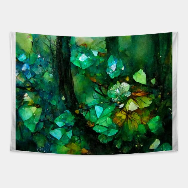 Emerald Crystal May Birthstone Tapestry by Moon Art