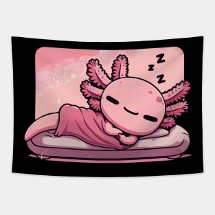 Kawaii Sleeping Axolotl Tapestry