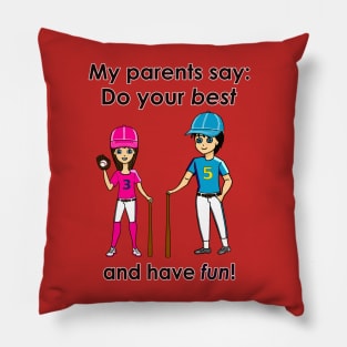 Anime Baseball Girl and Boy Pillow