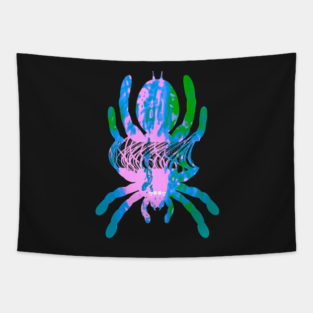 Tarantula Silhouette V66 (Tie Dye) Tapestry by IgorAndMore