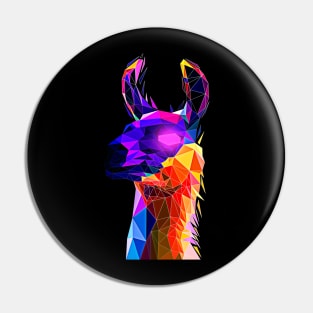 Llama portrait Pin