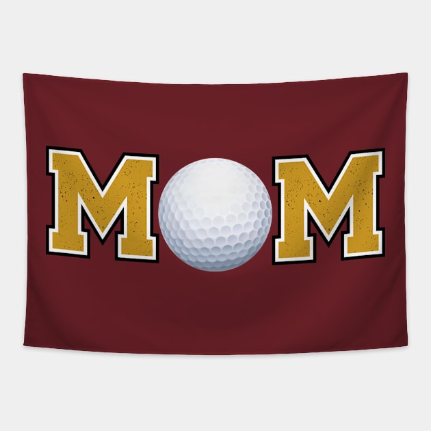 Golf Mom Gold Tapestry by capesandrollerskates 