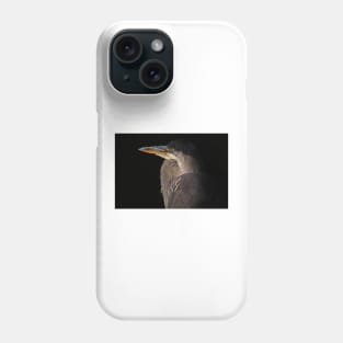 Blue on Black - Great Blue Heron Phone Case