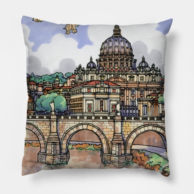 Rome Pillow by maxwellillustration