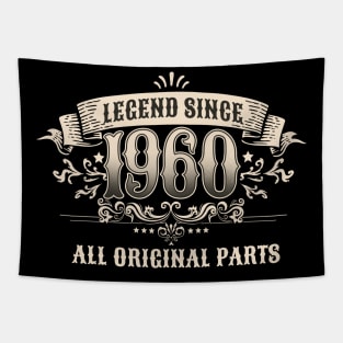 Retro Vintage Birthday Legend since 1960 All Original Parts Tapestry