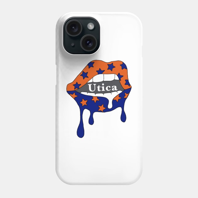 Utica dripping lips Phone Case by anrockhi