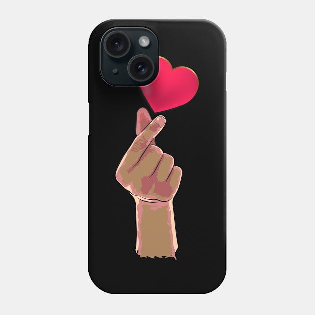 FINGER HEART T-Shirt Phone Case by ARTotokromo