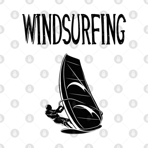 windsurfing v7 black text sport windsurf by Made the Cut