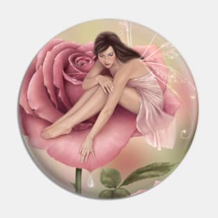 Rose Flower Fairy Pin