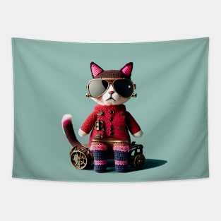 Crochet Cat with Sunglasses Tapestry