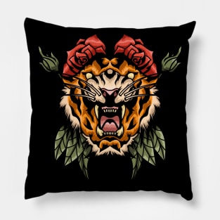 Angry Tiger Head Pillow