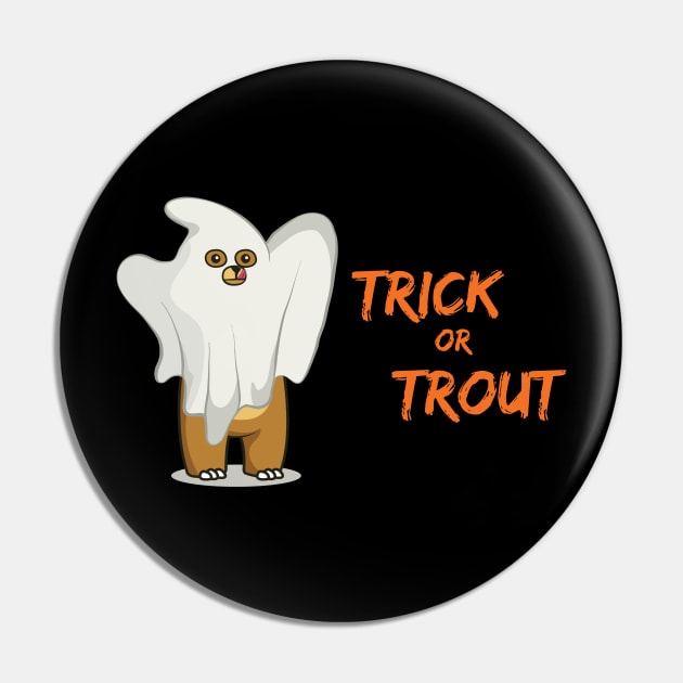 Halloween Scary Bear Trick or Treat Pun Pin by MGO Design