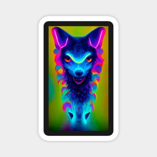 Psychedelic Wolf Magnet