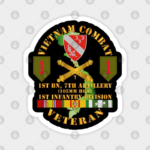 Vietnam Combat Vet - 1st Bn 7th Artillery - 1st Inf Div SSI Magnet by twix123844