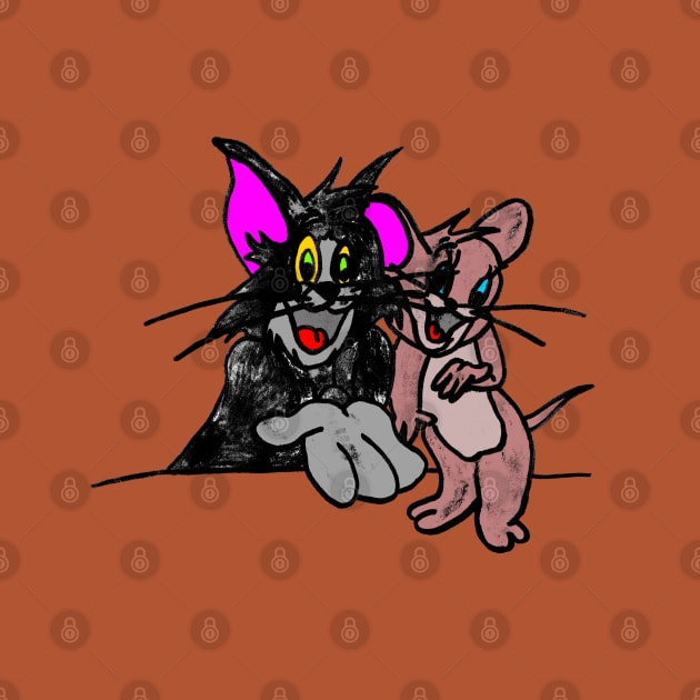 Tom and Jerry Cartoon by Maries Papier Bleu