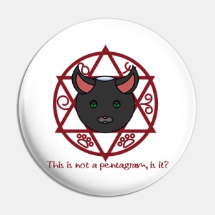 Diabolical cat in the star of david Pin