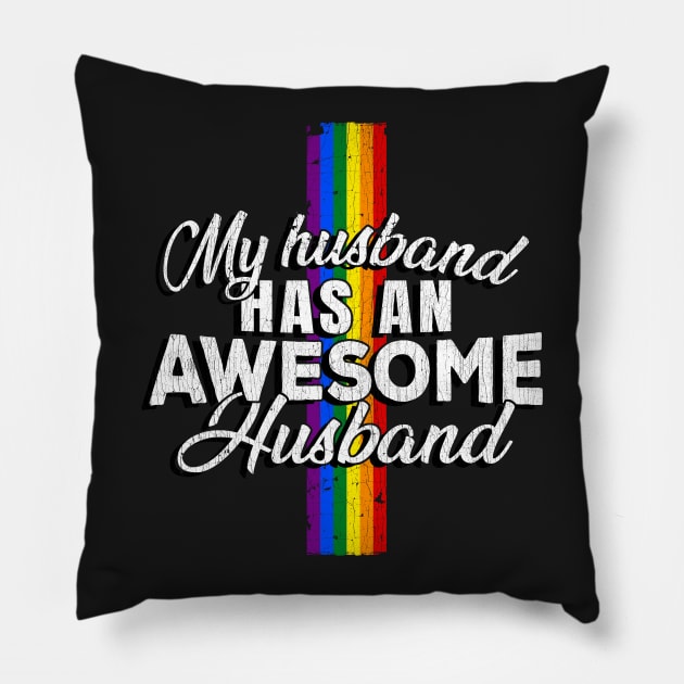 Gay Pride Rainbow Husband Gift design Pillow by theodoros20