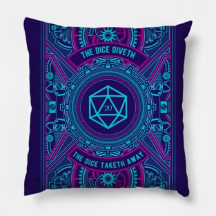 Cyberpunk Dice Giveth and Taketh Away Pillow