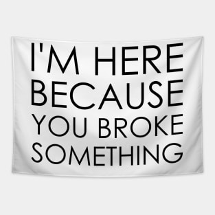 I'm here because you broke something Tapestry