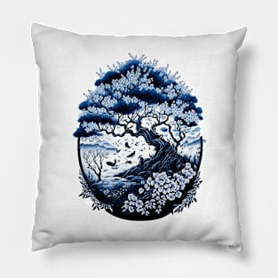 Blue Tree Pillow