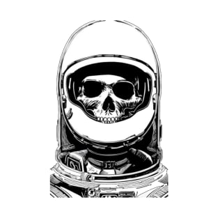 Scary BW Skull Astronaut T-Shirt