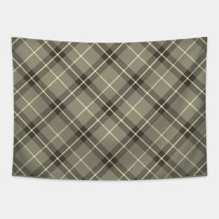 Khaki Tartan Pattern Rotated Tapestry