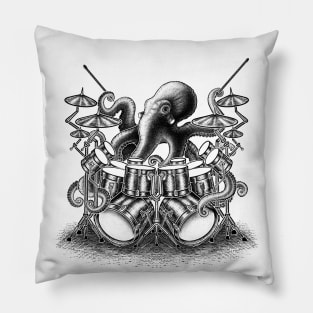 Octopus playing drums Pillow