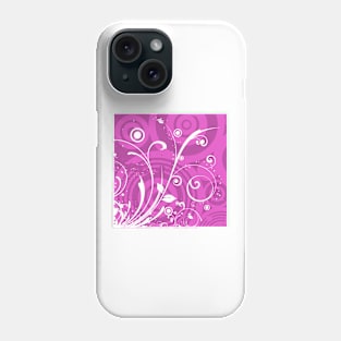 White Pink Floral Art Phone Case