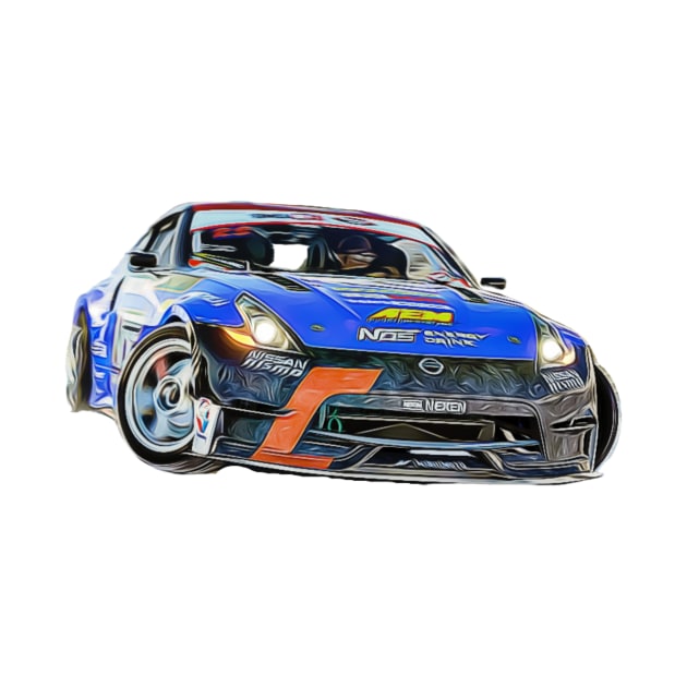 350z Drift Cartoon by Auto-Prints