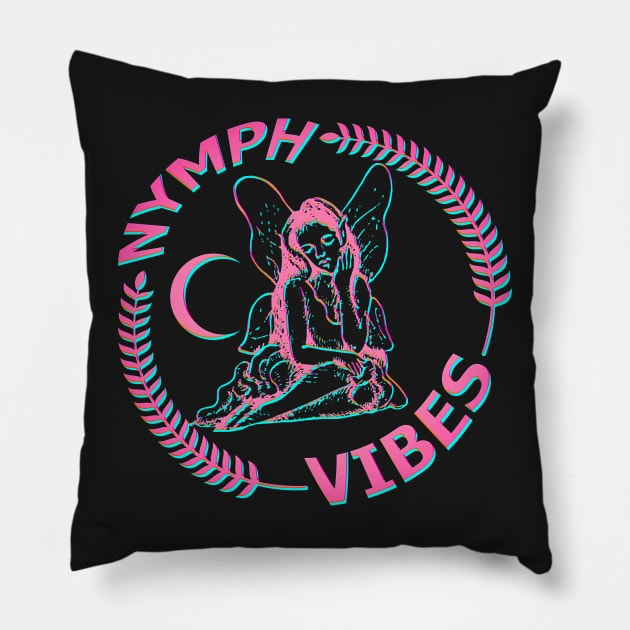 NYMPH VIBES Pillow by thecaoan