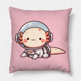 cute axolotl astronaut Pillow