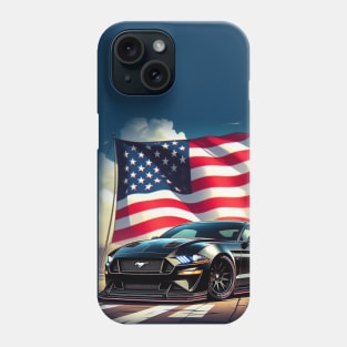 Ford Mustang  and The American Flag by Gas Autos Phone Case