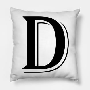 Black Letter D in vintage style Pillow