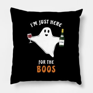 I'm Just Here For The Boos - Funny Halloween Ghost Pillow