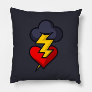 Lightning Strikes My Heart Pillow