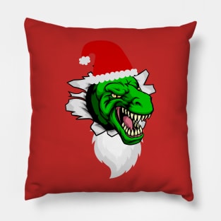 Dino in Santa Hat Pillow