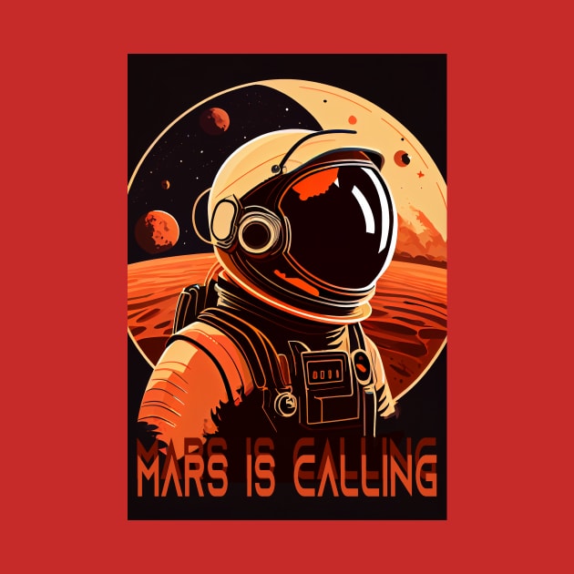 Mars Adventure Vintage Travel Poster by GreenMary Design