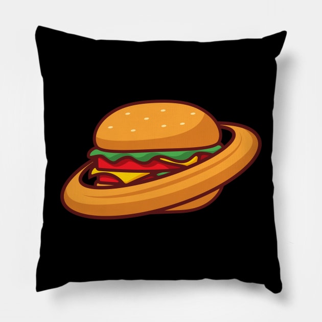 planet burger Pillow by noorshine