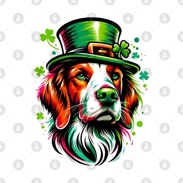 Brittany Dog Celebrates Saint Patrick's Day by ArtRUs