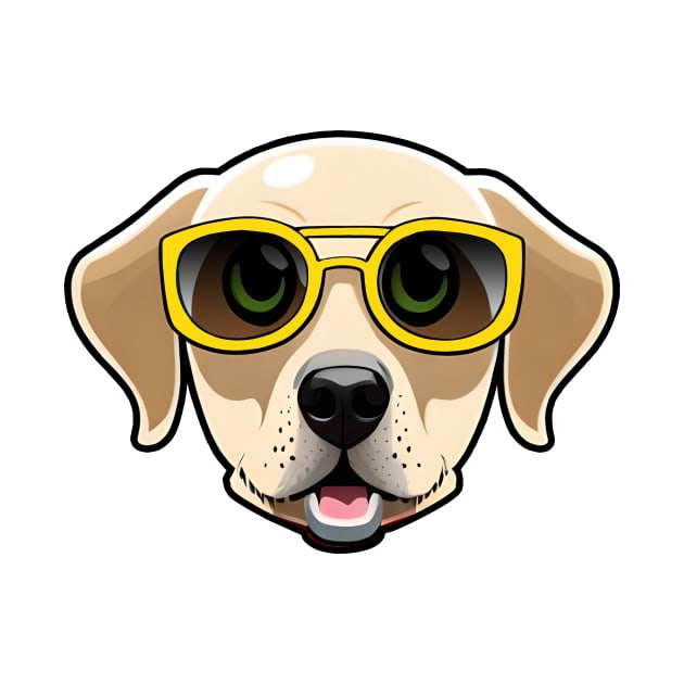 Golden Retriever Wearing Yellow Sunglasses Labrador Puppy by 4U2NV-LDN